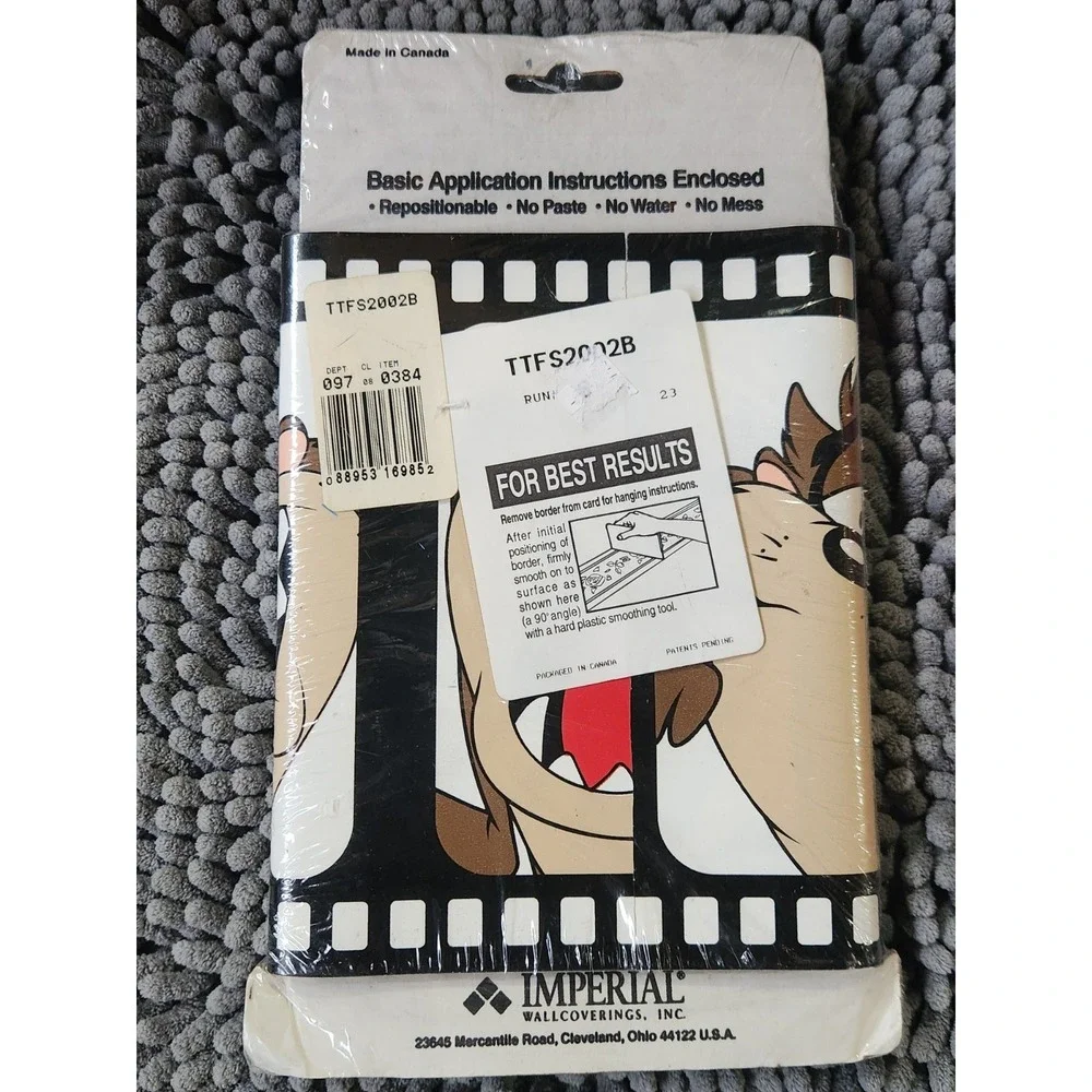 Vintage 1995 Looney Tunes Tasmanian Devil Wallpaper Border Wall Decor~NEW IN PKG